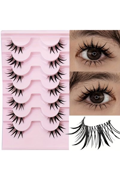 Choice 7 Pairs Half Eye False Eyelashes Wet False Eyelashes Manga Lashes Japa...