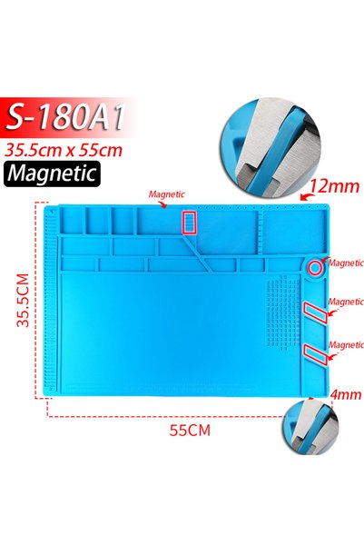 Choice حصيرة لحام S-180A1 (مغناطيسية) مصنوعة من السيليكون ومقاومة للحرارة حتى...
