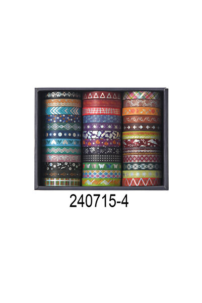 Choice3 0715-4 36 Rolls Vintage Washi Tape Set, Geometric Hot Stamping Patter...