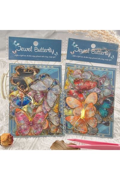 Choice1 50pcs x2 50/100 Pcs Cartoon Gold Foil Colorful Butterfly Stickers Wat...