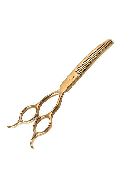 Choice Gold Thinning Double-Tailed Curved Scissors for Trimming Dog Fur Beaut...
