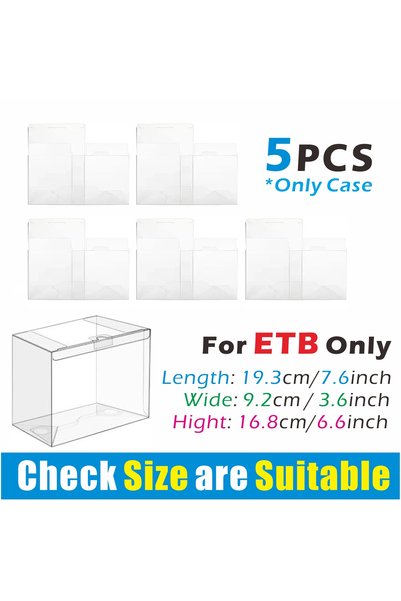 Choice1 For ETB - 5PCS 5/10PCS PET Elite Trainer Box Case Protectors Clear Di...