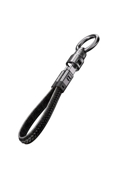 Choice سلك شحن سريع أسود PD 240 وات كابل USB C محمول بسلسلة مفاتيح مع حبل جلد...