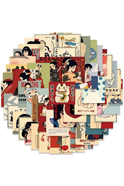 Choice 50PCS 50Pcs Classic Japanese Style Cartoon Culture Stickers For Laptop...