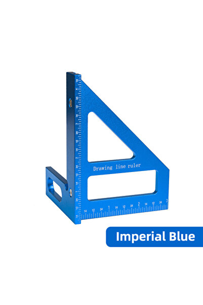Choice1 Imperial Blue Aluminum Alloy Woodworking Ruler Triangle Square 45/90 ...