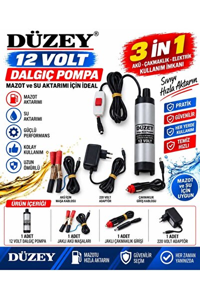 DÜZEY POMPA EKSTRA 12 VOLT DALGIÇ AKTARMA(SIVI TRANSFER) POMPASI(,MAZOT,SU,SÜ...