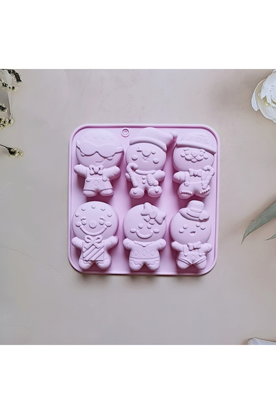 Choice3 014purple Christmas Gingerbread Man Candy Mold Silicone Mold Cookie C...