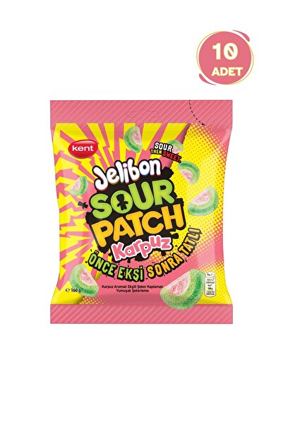 Jelibon Sour Patch Kids Karpuz Aromalı 160gr 10'lu Paket
