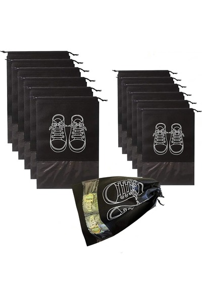 Choice 27x36cm black 10pcs Shoes Storage Organizer Bags Non-woven Travel Port...