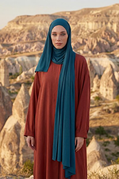 Aisha's Design Neck-Covering Veil Featuring Combed Cotton Boned Shawl, Ps-58