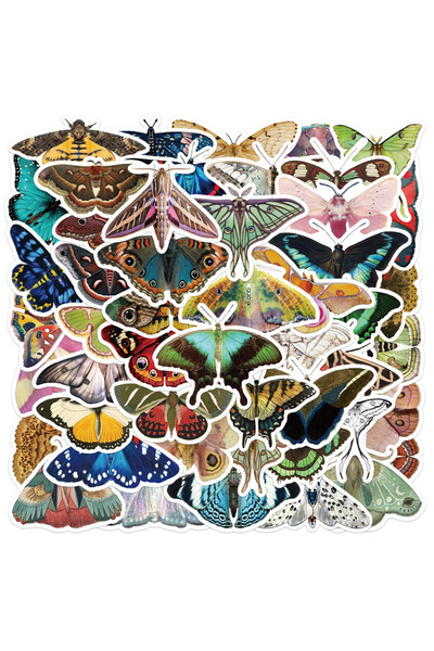 Choice Multicolor 50PCS Vintage Moth Stickers Gothic Moth Decals For Phone La...