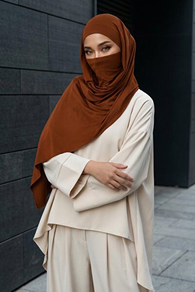Aisha's Design Neck-Covering Veil Featuring Combed Cotton Boned Shawl, Ps-58