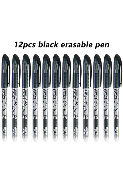 choice2 12pcs Black 12pcs/set Black/Blue/Red Erasable Gel Pens 3 Colors Fine ...