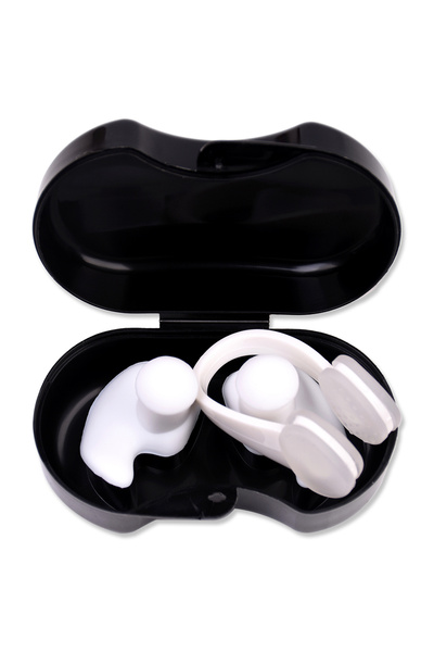 Choice White Swimming Silicone Earplugs Nose Clip Set Waterproof Spiral Earpl...