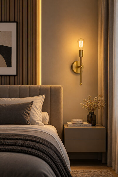 Ömür Avize Mouse Modern Eskitme Gold Aplik ( Ampulsuz )