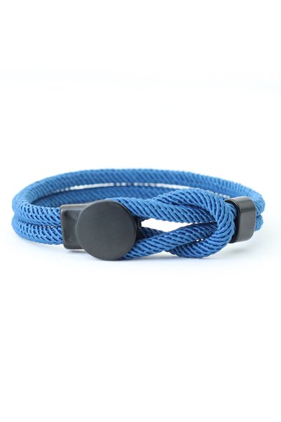Choice سوار حبلي جديد من BabyBlue للرجال بطبقتين من حبل النايلون 4 مم، 19.5 س...