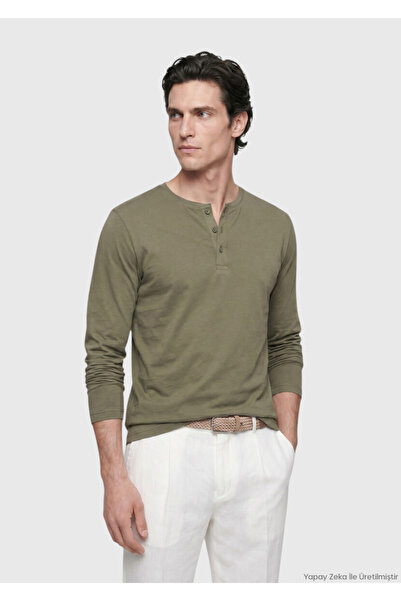 Ramsey Khaki Plain 100% Cotton T-Shirt