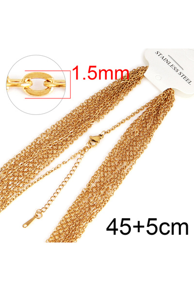 Choice6 A0173 10pcs Stainless Steel Chain Gold Silver Color Link Chain DIY Ch...