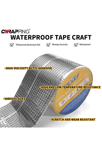 Choice6 1mx5cm Butyl Waterproof Tape Super Sticky Aluminum Foil Sticker High ...
