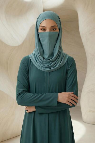 Aisha's Design شال من القطن الممشط مع ميزة تغطية الرقبة، PS-58
