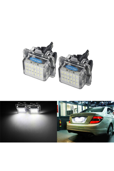 Choice مصباح لوحة ترخيص LED أبيض 6000K ANGRONG 2x 18 SMD Canbus لسيارة مرسيدس...