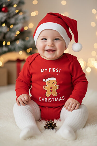 Mini Ropa زي عيد الميلاد الأول للأطفال مع قبعة عيد الميلاد