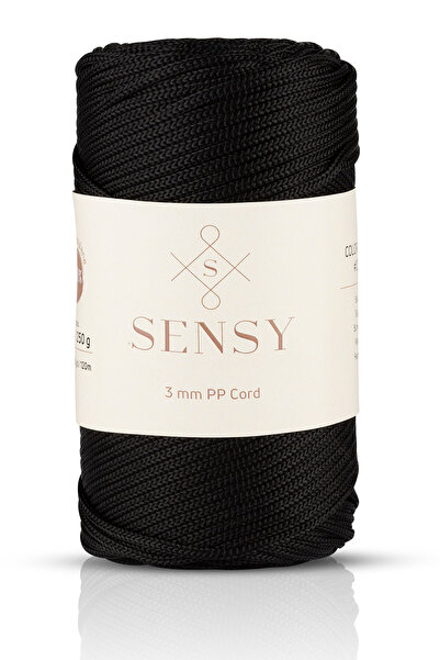SENSY 3 Mm - 250 gr Polyester Macrame Thread Black 120 M Polyester Macrame Th...