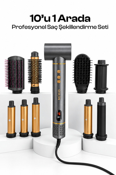 MKIO Saç Kurutma ve Şekillendirme Seti 10’u 1 Arada AirStyler ,110.000RPM BLD...