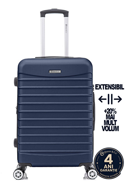 Quasar & Co. Troler Mediu Extensibil, troller Line,66x45x28-33cm, bagaj de ca...
