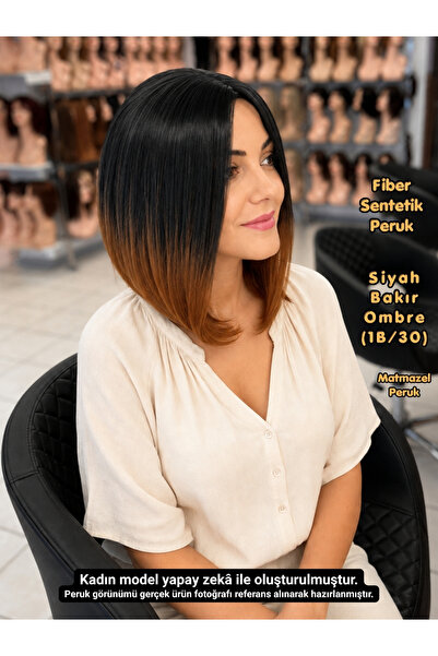 My Hair Türkiye Küt Kısa Peruk Fiber Sentetik Geniş Renk Seçenekli