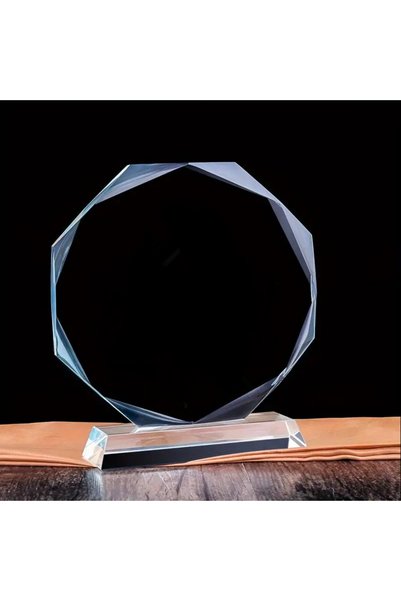 Choice 10cm octagons 14cm Blank Crystal Trophy Award - Unprinted Cup for Cust...