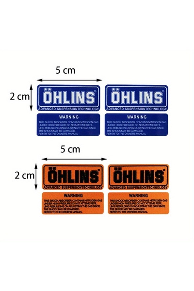 choice2 Blue Orange 2 Colors Reflective OHLINS Suspension Shock Stickers Moto...