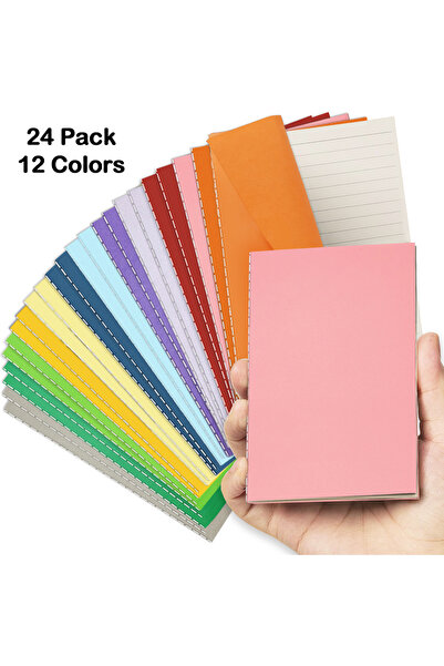 Choice PN72002 24 Pack Pocket Notebook Journal Bulk, College Lined Paper with...