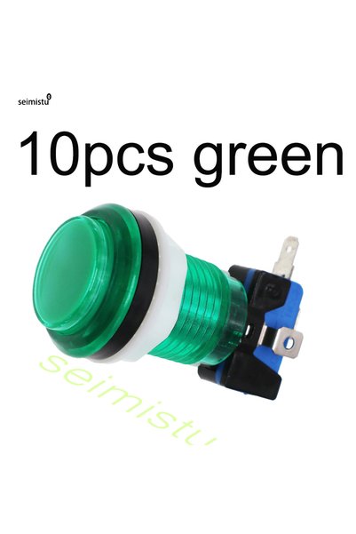 Choice 10pcs green 10 pcs LED Arcade Game Push Button 5V 12v Led Light Illumi...