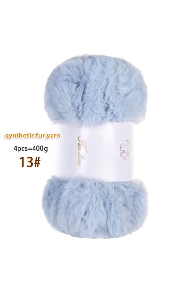 Choice 13 Water Blue 400g Faux Fur Yarn, Artificial Fur Yarn, Widened and Thi...