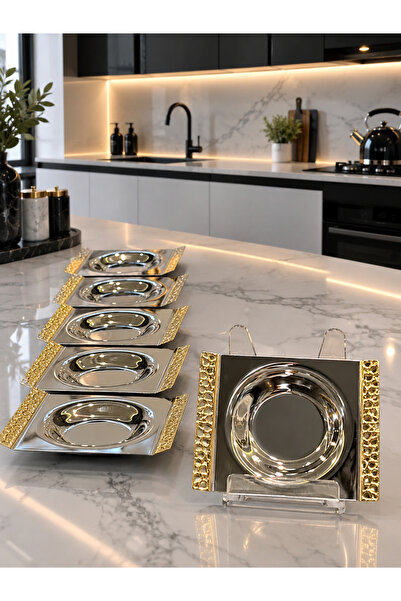 Tiamo Selçuklu Çay Tabak Gold 6 Kişilik