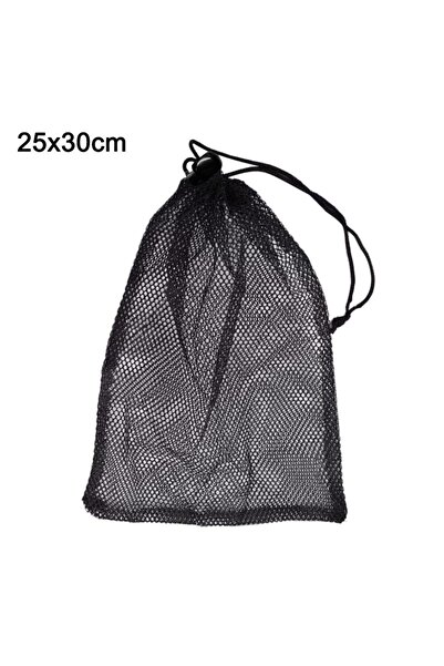 Choice 25 x30cm Black Mesh Bags Drawstring, Small Mesh Bags for Sports, Swimm...