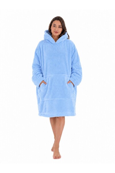 Mulberry Wellsoft Kapşonlu Giyilebilir Tv Battaniyesi Unisex Over Size