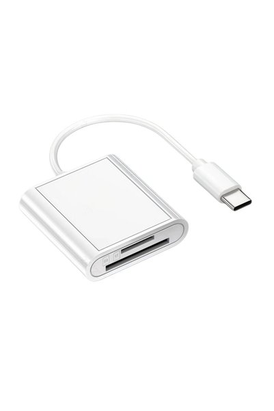 Choice قارئ بطاقات أبيض 2 في 1 / 3 في 1 من نوع OTG USB-C مع ذاكرة فلاش USB وق...