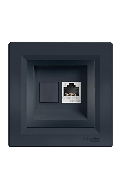 Schneider Electric Schneider Asfora Plus Antrasit RJ45 Tekli Data Cat-6 İnter...
