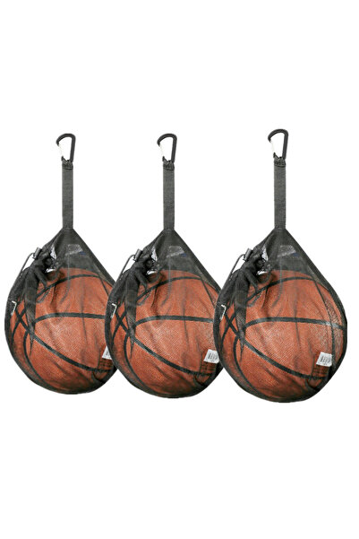 choice2 Black-3pcs Portable Drawstring Basketball Backpack Mesh Bag Football ...