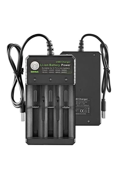 Choice Smart 18650 Charger 3 Slots 4.2V Li-ion Battery USB Independent Chargi...