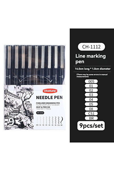 Choice 9PCS 3/15Tip Black Pigment Micro-Pen Fineliner Ink Pens,Drawing Artist...
