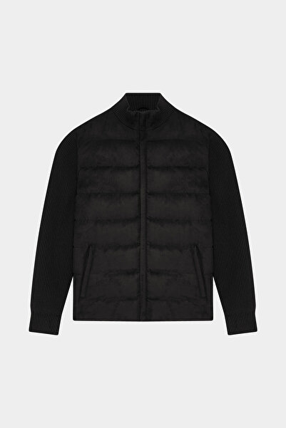 W Collection DİK YAKA FERMUARLI SİYAH MONT