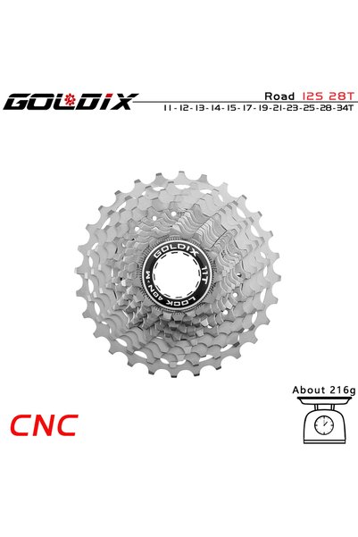 Choice كاسيت دراجة طريق خفيفة الوزن للغاية من GOLDIX 12S 11-28T فضية اللون بت...