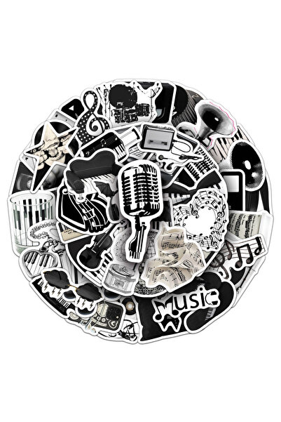 Choice 50PCS 50-Pcs Black & White Music INS-Style Stickers - Waterproof Creat...
