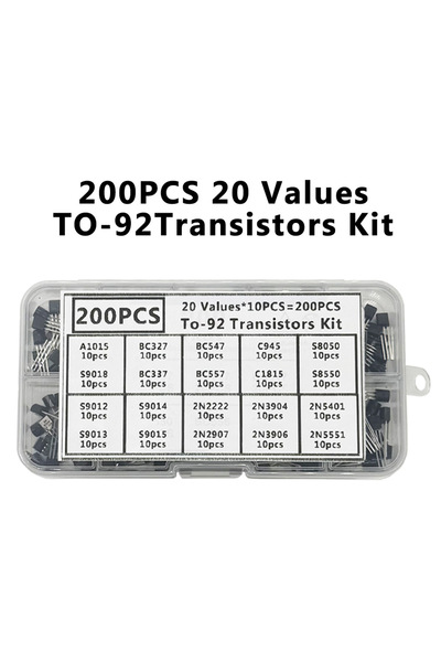 Choice Kit 2 200PCS/1 Set To-92 Transistors Kit Bipolar Power Transistors A10...