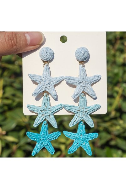 Choice Style 1 Bohemian Fashion Raffia Starfish Earrings for Women Geometric ...