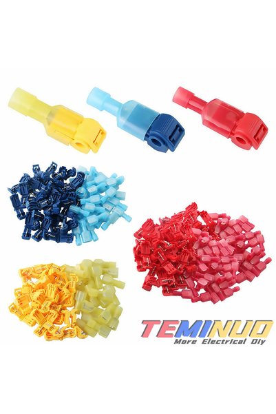 Choice1 50pcs Mix In Bag T Tap Wire Connectors, 60/50/40pcs Self-Stripping wi...