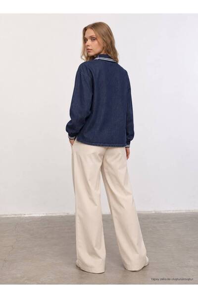 KEYYMOD Polo Collar Denim Sweat